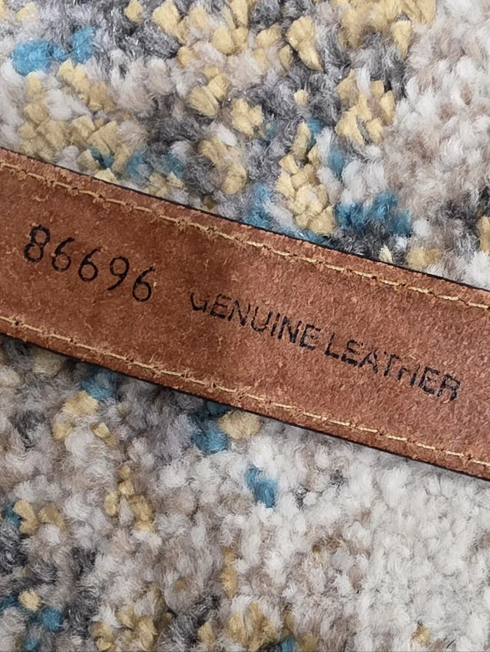 Vintage- Brown Tooled Leather Western Buckle  Belt